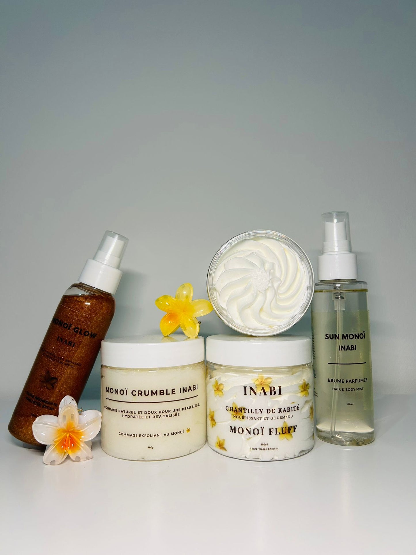 ✨ Rituels Monoï Complet – Pack Gommage + Huile + Brume + Chantilly