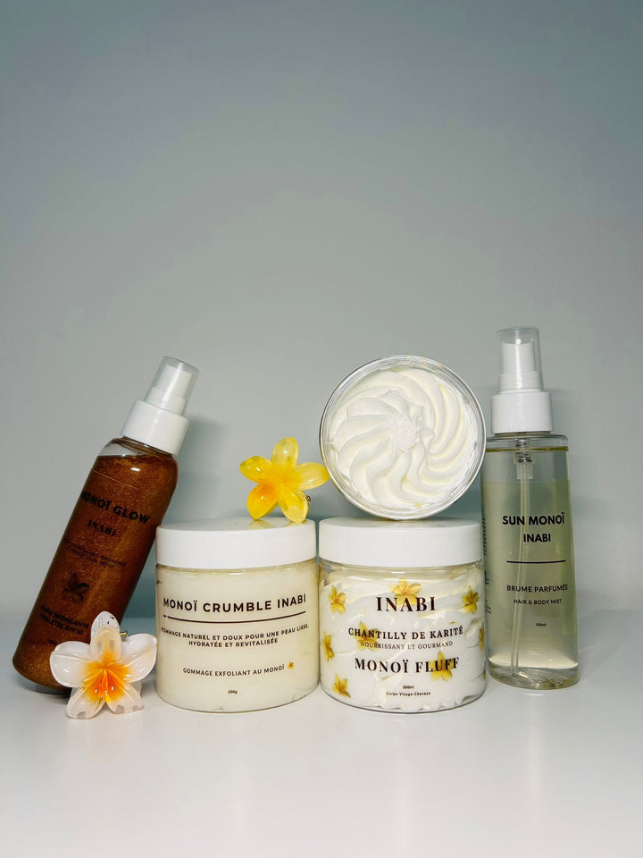 ✨ Rituels Monoï Complet – Pack Gommage + Huile + Brume + Chantilly