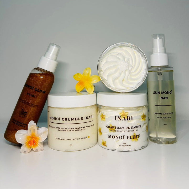 ✨ Rituels Monoï Complet – Pack Gommage + Huile + Brume + Chantilly